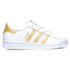 Giày Adidas Superstar trắng sọc vàng (gold) SF