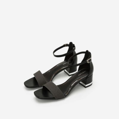 Giày Sandal Gót Vuông Quai Cổ Chân